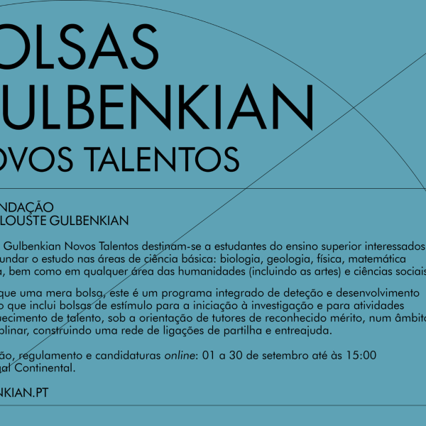 Candidaturas: Bolsas Gulbenkian Novos Talentos